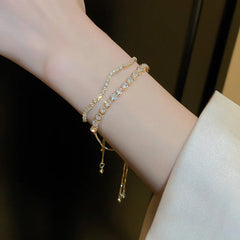 Wave Geometry Adjustable Bracelet Bangle Luxury Fashion Rhinestone Crystal Bracelets alternate view