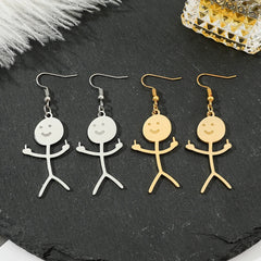 Funny Doodle Earrings for Women | Y2K Stainless Steel Character Studs detail view