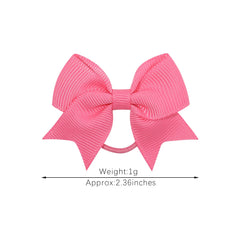 10Pcs/lot Grosgrain Ribbon Pigtail Hair Bows Elastic Hair Ties Hair Bands Holders Girl close-up view