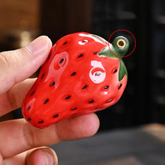 Strawberry Ceramic Incense Burner | Realistic Fruit Home Aromatherapy Decor detail view