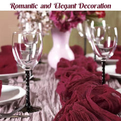 Table Runner Cheesecloth Gauze Rustic Boho Cheese Cloth Wedding Bridal Shower Birthda alternate view