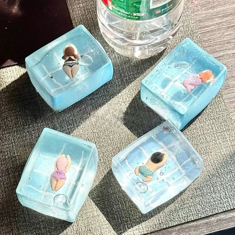 1pc Swimming Pool Squeeze Toys Maltose Stress Relief Slow Rebound Fidget Toy Mochi Squishy Stress Re