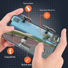 X8 Mobile Game Trigger | 6 Finger Sensitive Shoot Triggers for PUBG & Mobile Gaming close-up view