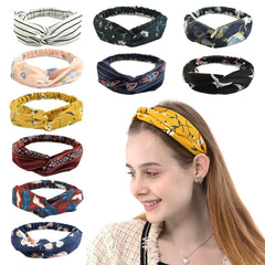 Fashion Bohemian Style Hair Bands Elastic Yoga Headband Women Headwear Print Vintage Cross Unisex Sc