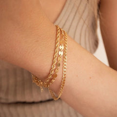 Stainless Steel Chain Bracelet Women, 3mm to 9mm Curb Cuban Chain Bangle Gold Color Un close-up view