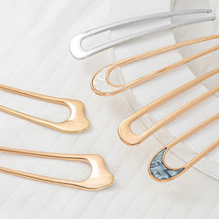 Shell Hairpin Metal U Shaped Hair Pins Hair Fork U French Hair Pin Simple And Fashionable Hair Accessories For Women