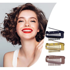 1/5 Pcs With Safety Pin 10-Teeth Strong Chunni Grip Hair Clip Comb Setting Grip Clips close-up view