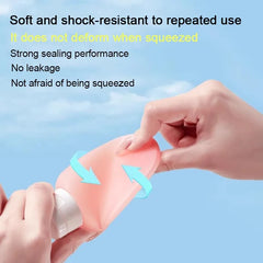 60ml Silicone Travel Bottles Set | Refillable TSA Approved Airplane Toiletries Kit close-up view