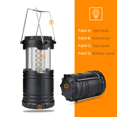 30LED Tent Lamp Waterproof Camping Light | Portable Emergency Lantern close-up view