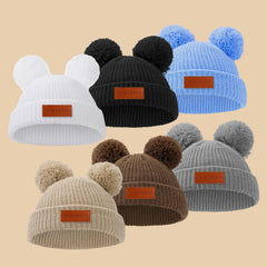 Solid Knit Baby Beanie | Unisex Infant Hat for Fall and Winter detail view