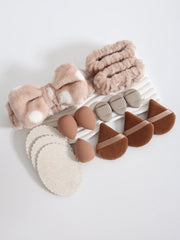 15Pcs Multi-Colored Fluffy Headband and Makeup Sponge Set | Sweet Style Beauty Kit detail view