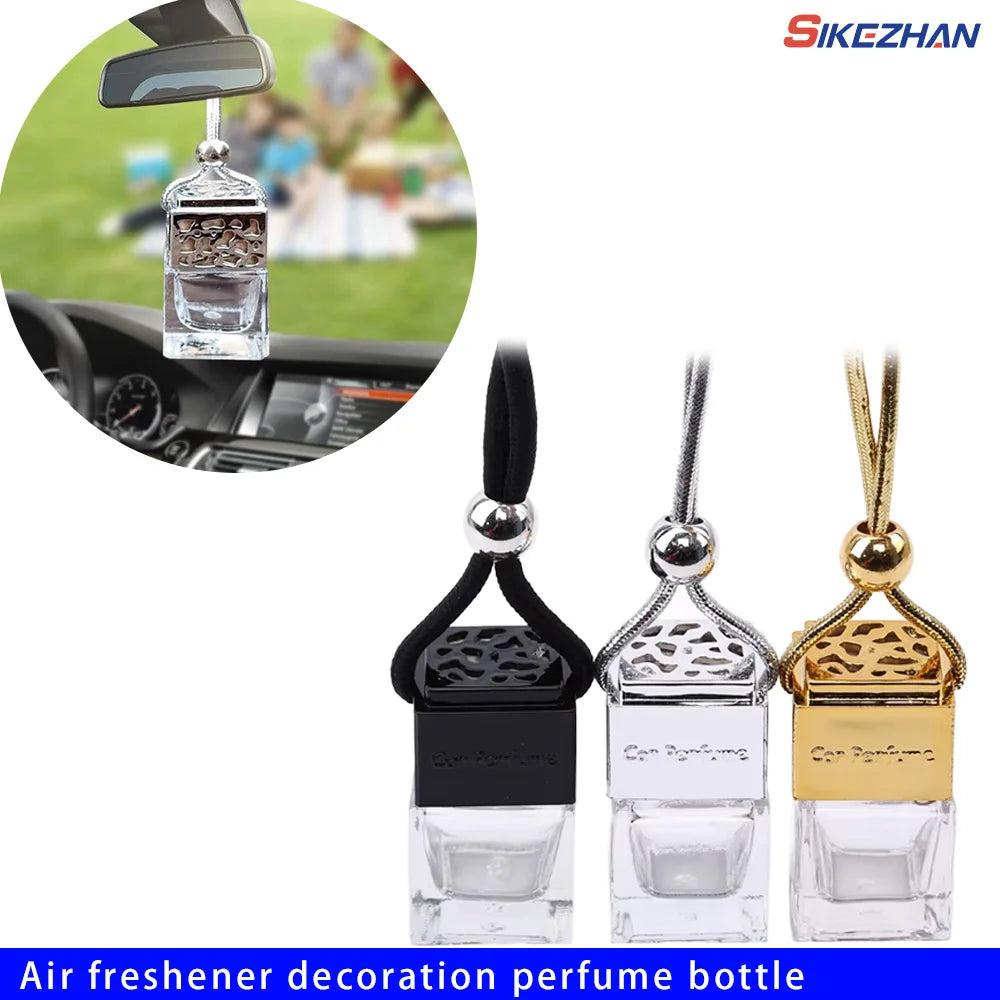 Air Freshener Ornament Perfume Bottle Pendant Essential Oils Auto Car Perfume Bottle Hanging Glass B
