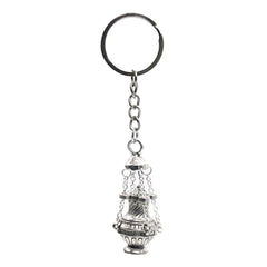 Christian Incense Burner Keychain | Religious Key Ring for Car Bag Pendant detail view