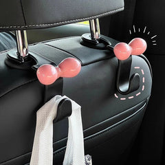 1pcs Cute Bow Pink Car Seat Back Hook Non Marking Headrest Hanger for Purse Umbrella G close-up view
