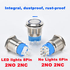 16/19/22mm Waterproof Metal Push Button Switch | 2NO2NC Self-Locking Automotive Engin alternate view