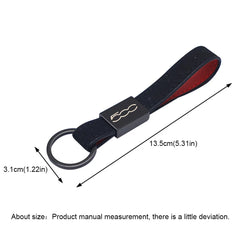Fiat 500 Keychain Leather | Car Accessory Key Ring close-up view