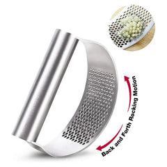 Stainless Steel Garlic Press Squeezer Manual Garlic close-up view