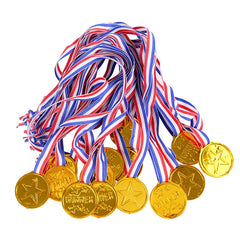 10/20Pcs Plastic Gold Winner Award Medals Kids Birthday Party Favors Sports Game Priz alternate view