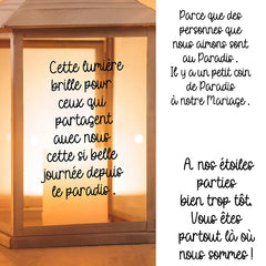 French Lantern Memorial Vinyl Decal Sticker | Wedding and Remembrance Wall Decor