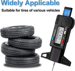 Digital Tire Tread Depth Gauge | 0-25mm LCD Caliper Tool close-up view