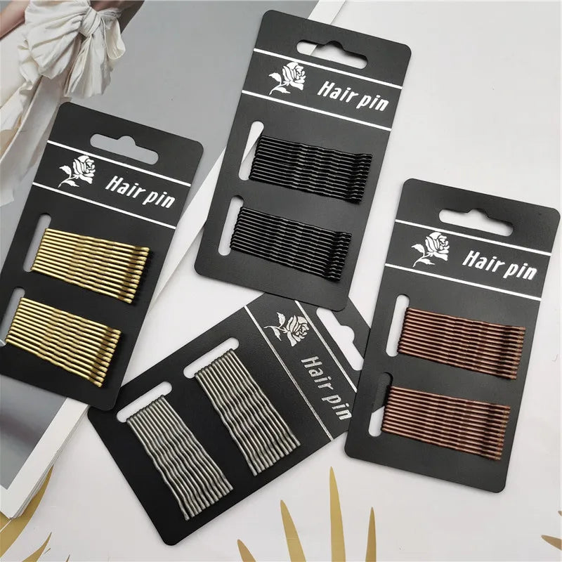 24/50pcs Black Hairpins For Women Hair Clip Lady Bobby Pins Invisible Wave Hairgrip Metal Hairclip M
