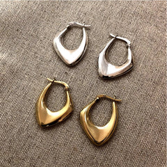 Geometric Metal Hoop Earrings for Women | Trendy Fashion Jewelry Set alternate view
