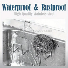 Steel Sink Sponges Drain Drying Rack Self Adhesive Storage Holder Wall Hooks Kitchen alternate view