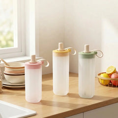 Transparent Plastic Tea Milk Coffee Mug Portable Cold And Hot Water Cup With Straw&Ha alternate view