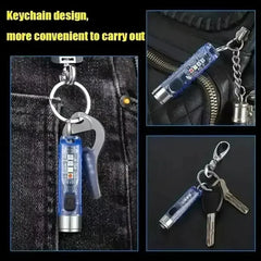 Mini EDC LED Flashlight | Portable Keychain Light with Magnetic Base and UV Lamp