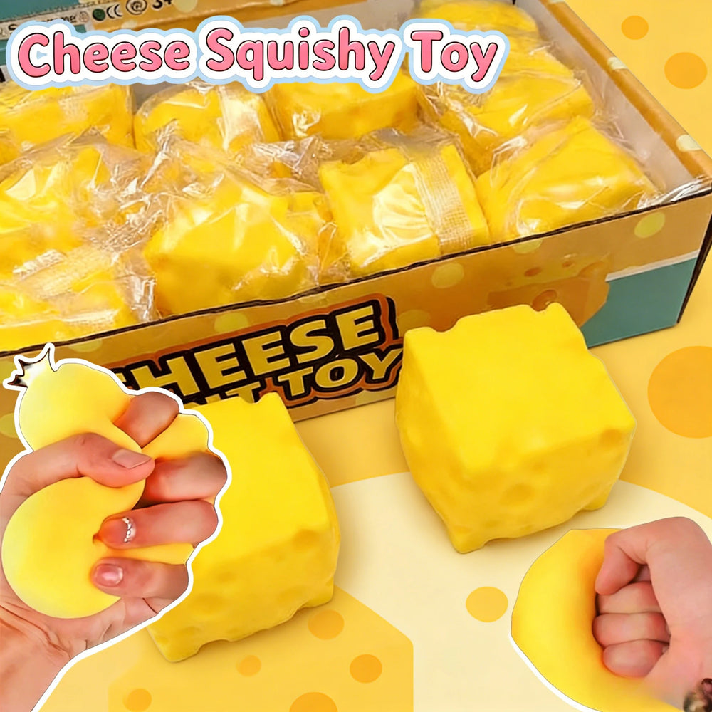 Squishy Square Cheese Squeeze Toys Rebound Push Stress Relief Sensory Toy Soft Butter Cheese Fidget