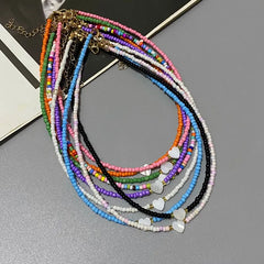 New Nature Shell Love Heart Choker Necklace for Girl Spring Summer Fashion Small Colo alternate view