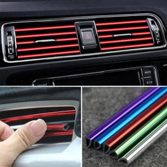 10Pcs 20cm Car Air Conditioner Outlet Decorative U Shape Moulding Trim Decor Strips Car Styling Car