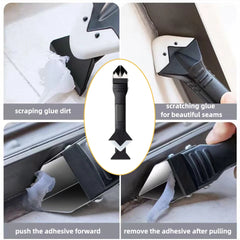 Silicone Scraper Squeegee Glue Remover Knife Caulking Angle Beauty Crack Trowel Tool Grout Scraper Kit with 5pcs Scraper Head