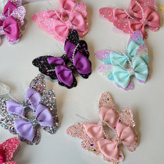 2 Pcs Fashion Rainbow Butterfly Hair Accessories Hair Clips Girls Sequin Hairpins Childr detail view