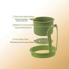 2 IN 1 Faucet Hanging Sink Drain Basket Detachable Bottom Cover Food Residue Filter Ra close-up view