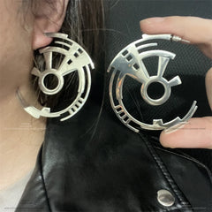 ZHUHE Gear Ear Loops Cyberpunk Style For Women Men's Jewelry Accessories Party Gifts detail view