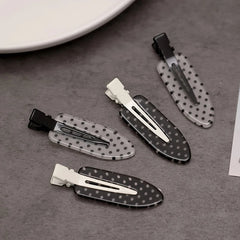 Black White Polka Dot Acrylic Hair Clips Minimalist Secure Hold Suitable for Daily We alternate view