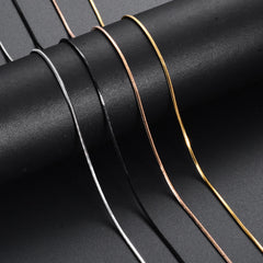 Witd 0.9/1.2/1.5/2mm Stainless Steel Square Snake Chain Necklace Choker DIY Gift For Men Women's Fas