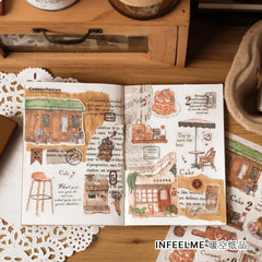 DIY Washi Paper Sticker Pack | Creative Scrapbook Decorative Stickers close-up view