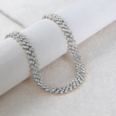 Simple Rhinestone Choker Necklace | Light Luxury Collarbone Chain for Women detail view