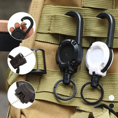 Retractable Heavy Duty Pull Reel Carabiner Key Chains Strong Steel Wire Rope Buckle S alternate view