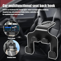 1pcs Multifunctional Car Seat Back Hook Double Head Phone Hanger Headrest Hanging Bag St detail view