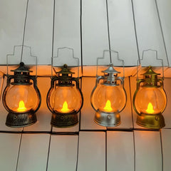 Retro Oil Lamp Halloween Lantern | Decorative LED Party Light close-up view