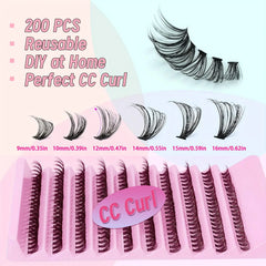 Cluster Lashes 200 Pack | DIY Individual Eyelashes with Natural Wispy Look detail view
