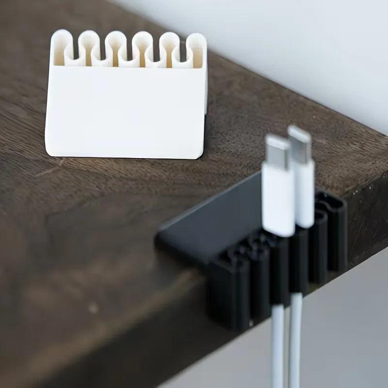 1pcs 3D Printed Desk Cable Organizer Clip – Multi-Slot USB Cord Holder, Edge Management, Home Office