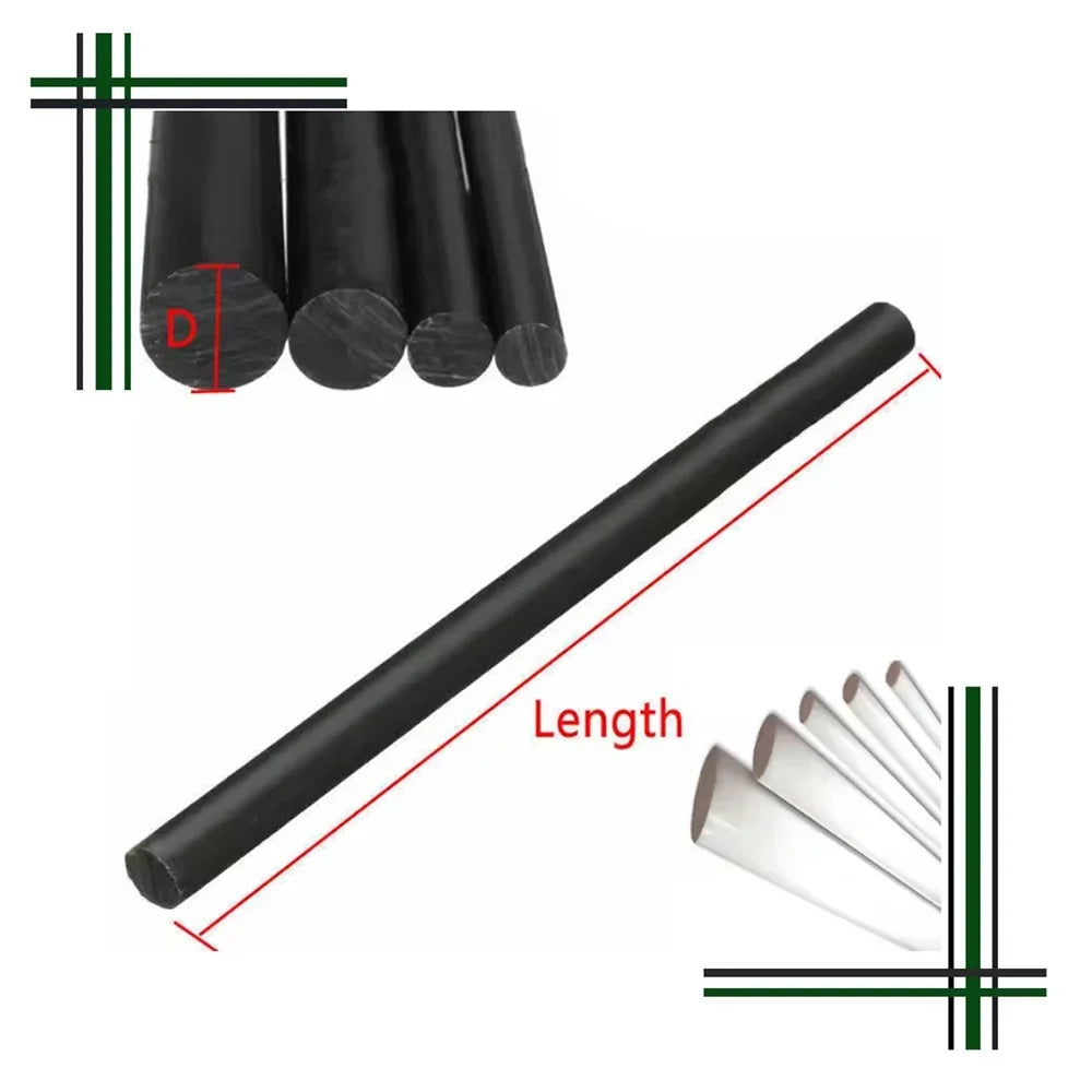 1/5 Pcs Acetal Polymer Rod Plastic Rod Black/White Length 100-300MM Diameter 5-15mm Suitable for Gea