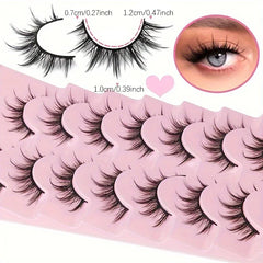 7 Pairs Manga Lashes - Natural Look, 3D Volume, Wispy, Fluffy, Spiky, Anime & Cosplay alternate view