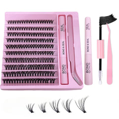 200-Piece Single Cluster False Eyelash Set | Faux Mink Fluffy Natural Lashes detail view