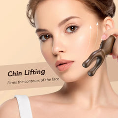Wooden Gua Sha Facial Tool Head Massager for Face Nose Eye Acupressure Massage close-up view