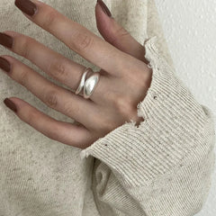 VENTFILLE 925 Sterling Silver Irregular Ring for Women Geometry Versatile Minimalism Acc detail view